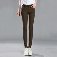 LisingTool traperice za žene Visoko uspona modna Jean Classic Solid Boja gležnjače Jeans casual obične