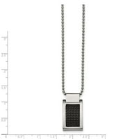 Čelik od nehrđajućeg čelika i polirane crne IP teksturirane ogrlice - mjere široke