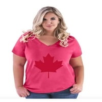 - Ženska majica plus veličine V-izrez - Kanada list