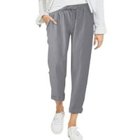 Kneelentne ženske hlače Ležerne prilike plus veličina Žene Ležerni elastični struk Solid Comfy Jogging Jogger Hlače sa džepovima