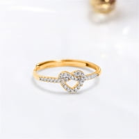 Prsten za žene Nakit Love s sterling srebrni srčani set Diamond Sweet Rođendan Poklon Jednostavni modni