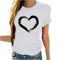 ChicCall Womens Valentinovo Grafički tees kratki rukav klopke za tiskane majice za bluze na klirensu