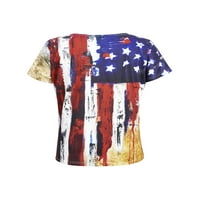 WTPretty Wemens Nevest Day USA zastava Ispis kratkih rukava V izrez TEE majice