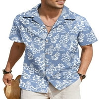 Muškarci vrhovi rever vrat Ljetne košulje kratki rukav majica Havajska majica bluza na plaži stil n