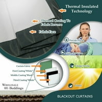 BELLA PAIR Blackout tkanje reljefne Grommetne energetski učinkovite zavjese - siva - 104x63
