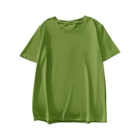 Ženski vrhovi Ženska modna majica Ležerne prilike kratkog rukava Slatka boja Green XXL
