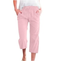Airpow hlače za teen djevojke modne žene casual boja elastične labave hlače ravno široke pantalone za