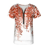 GDFUN Trendy Ljetne košulje Ženske modne Ležerne prilike Cvjetno tiskane majice Kratki rukav patentni