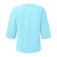 Cvjetni bluze s ramena za slobodno vrijeme na vrhu rukava moda za žene plavo m