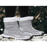 Difumos ženske prozračne plišane obloge Topla cipela Comfort prednji patent zatvarača zimske cipele Hladno vrijeme Ležerno svjetlo Siva 8