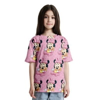 Mickey & Minnie Mouse smiješna grafička posada obrezana majica za djevojke dječake, crtani Mickey Mouse casual top