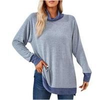 Fanxing ženska majica dugih rukava jesen kornjača izrez pulover Duks labavi ležerni kontrastni vrhovi