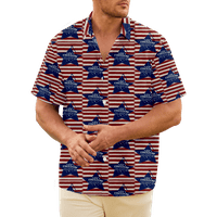 4. jula muška havajska majica SAD Nacionalna zastava grafički majica majica 3D Print Vanjski casual