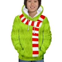 Smiješan božićni džemper za dječake i djevojke-Cosplay koji nose šal uzorak