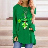 Dan ul Patrickinjskim ženskim ležernim okruglim vratom St. Patrick Print dugih rukava majica Top bluza