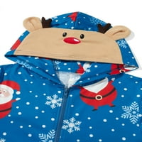 Sunsery Porodica koja odgovara odjeću Božićna odjeća za spavanje, crtani elk snjegović Ispis dugih rukava