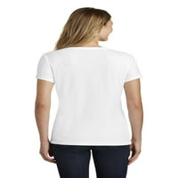 Port & Co Odrasli Žene žene V-izrez obične kratke rukave majica Bijela velika