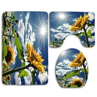 Sunflowers sunčeve svjetlo Kupatilo Rugs set za kupanje Contour mat i toaletni poklopac poklopca