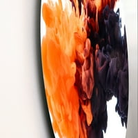 Art DemandArt 'Orange i crni plesni niti moderni metalni krug zida - disk od