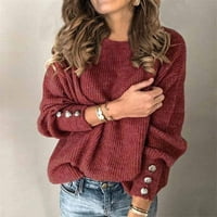 Prevelizirani džemperi za žene modne pulover dugih rukava s dugim rukavima toplo