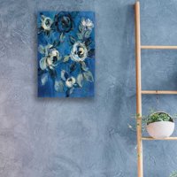 Epic Art 'Labavi cvjetovi na plavoj i' Silvia Vassileva, akrilna staklena zida Art, 16 x24