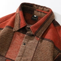 Muške jakne drevno narodno stil tiskane rešetke zadebljane košulje labave vunene jakne s dugim rukavima