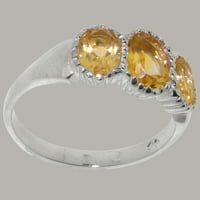 Britanci napravio je 10k bijeli zlatni originalni prirodni citrinski ženski prsten izjave - Veličina