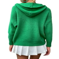 Paille žene s dugim rukavima mekana odjeća pletiva Travel jakna tipke Zimski kardigani kardigan džemper zeleni m