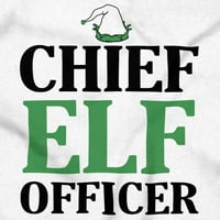 Xmas Chief Elf oficir Santa Helper dugih rukava majica muškaraca žena Brisco brendovi 2x