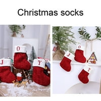 Welling Božićne čarape Vintage Style Tkanje pism tkanje pisma Ispiši kamin Xmas Tree Viseći čarape za