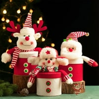 Candy Jar Božićni pleteni crtani dizajn tkanina Veliki kapacitet Kreirajte atmosferu stariju lutku bombon