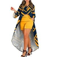 Dadaria Bluze za žene modni pad vrhova modni ženski casual rukav s V-izrezom Ispis nepravilne košulje