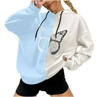 Hoodies za teen djevojke trendi teen djevojke grafički duks smiješan modni blok u boji pulover