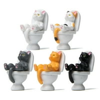 Hesoicy Funny Cat Figurine Duhovna utjeha PVC Živi izgled WC serija TOTUE STYAY STANY