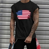 Yanhoo muške dnevne rezervoare vrhovi američke zastave Grafički printer majica bez rukava bez rukava
