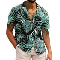 Muška majica Muškarci Ležerne prilike kratkih rukava Proljeće Ljeto Turned Neck 3D tiskane košulje Modne