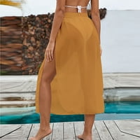 Ženske ljetne trake sa visokim strukom Ležerne prilike Split Slif Solid Color Sukting Beach suknja Skirtna