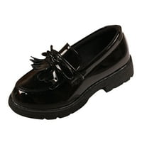 Djevojke klizne na kožnim loafer tassel luk školske haljine za djevojčice Toddler Boy cipele Extra široke djevojke cipele veličine 5