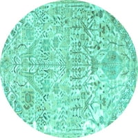 Ahgly Company u zatvorenom okruglom perzijskim tirkiznim plavim tradicionalnim prostirkama, 8 '