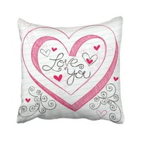 Scribble 3D Valentinovo srce i volite VAM LISTA SKITCIJA DOODLES na obloženom dizajnu jastučnicu za