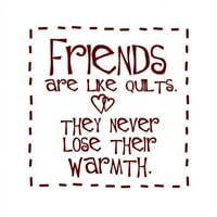 Prijatelji su poput prekrivača, nikad ne gube svoje toplinske vinil citat - mali - lavendar