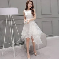 Tking Fashion Womens Ljeto Elegantne rukavice bez rukava s rukavima Floral Maxi Organza haljine bijeli