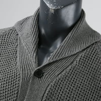 Entyinea muške kardigan džemper tipke up kardigan džemper L Grey