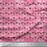 Proverica tkanine pamučne pamučne patke, tropsko lišće i flamingo za auto otisnuta tkanina od dvorišta