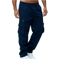 LoyisVidion muške hlače za čišćenje muškaraca čvrsti povremeni džepovi na otvorenom ravno tipom fitness