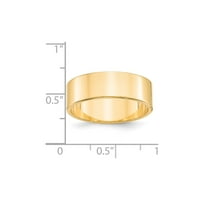 14k žuti zlatni muški obični klasični vjenčani prsten veličine 12