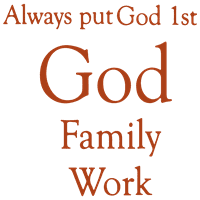 Uvijek stavite Boga 1. bog, obitelj, radno vinil naljepnica naljepnica naljepnica - mali - nebo plavo