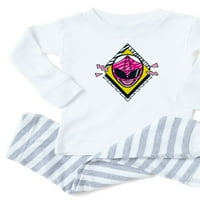Cafepress - Moćni morfin Power Rangers Pink Ra - Toddler Dugi rukav Pajama set