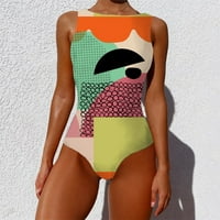 SHPWFBE kupaći kostim žene grafiti apstraktni ispis širokih kaiševa s visokim vratom kupaće kostimi