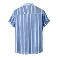 Trendy Muška majica Summer Hawaiian Beach Striped Kubanska košulja kratkih rukava bluza za dečka